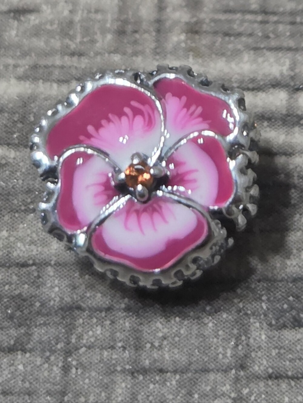 Authentic Pandora Pink Pansy Flower Charm